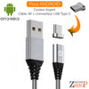 Câble couleur argent 1 mètre + connecteur USB Type C pour Android
