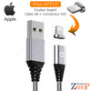 Câble couleur argent 1 mètre + connecteur ios