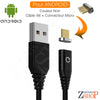 Câble couleur Noir 1 mètre + connecteur Micro USB pour Android