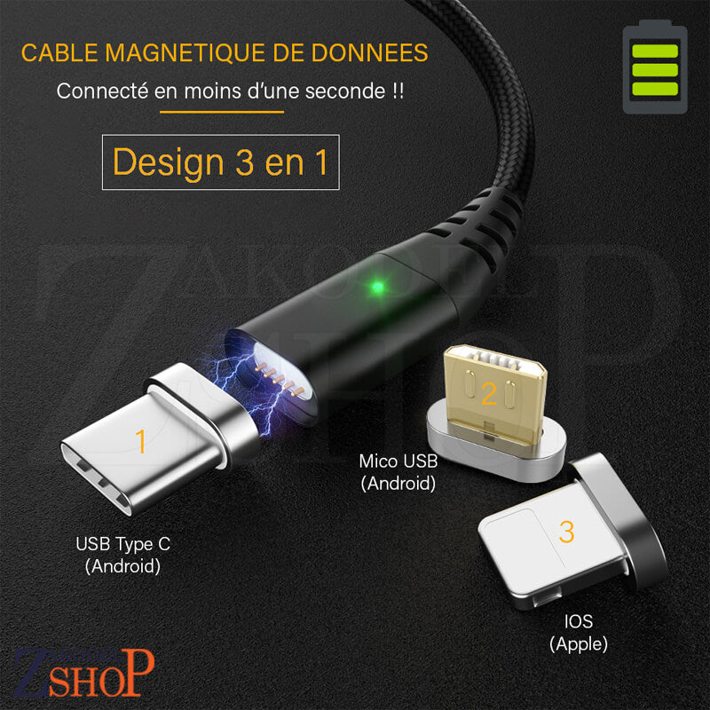 Câble de charge à aimant USB parfaitement adapté à la lampe de