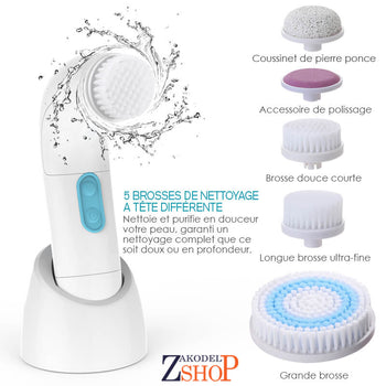 Brosse de nettoyage a 5 têtes différentes