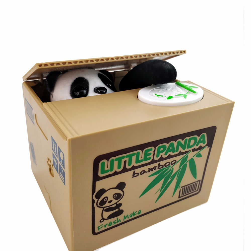 TMISHION boîte d'économie de banque d'argent de vol automatique Tirelire  mignonne Panda et chat voler de l'argent boîte